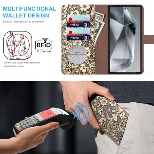 Magnetic Detachable Wallet Case for Samsung Galaxy S23 Ultra White | 2-in-1 Detachable, Genuine Leather, Flip Folio with Card Slots, RFID Blocking, Shockproof Protection - color: White, size: S23 Ultra - 6.8''