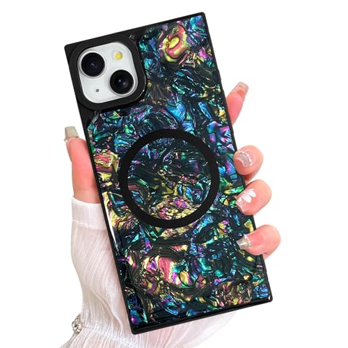 AIGOMARA Magnetic Rectangle for iPhone 14 Plus Case, Abalone Shell - color: Abalone, size: iPhone 14 Plus