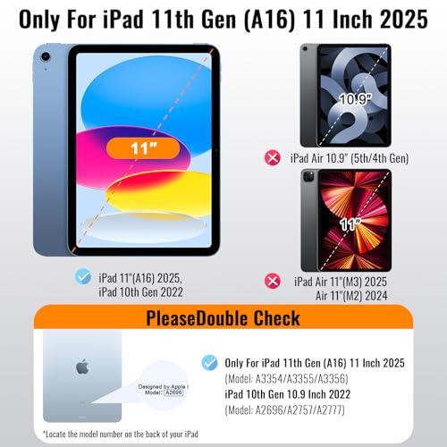 Privacy Screen Protector for iPad 11th A16 2025, Anti-Spy Tempered Glass Film for iPad 10th Generation 10.9 Inch 2022, Private Touch Sensitive HD Clarity Screen Protector for i Pad A16, 1 Pack - size: 1 Pack for iPad 11th Gen A16/iPad 10th Gen