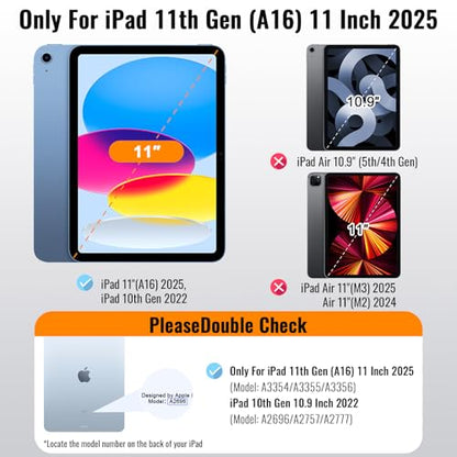 Privacy Screen Protector for iPad 11th A16 2025, Anti-Spy Tempered Glass Film for iPad 10th Generation 10.9 Inch 2022, Private Touch Sensitive HD Clarity Screen Protector for i Pad A16, 1 Pack - size: 1 Pack for iPad 11th Gen A16/iPad 10th Gen