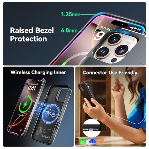 NEWDERY Battery Case for iPhone 16 Pro Max USB C Power Bank Black 8000mAh | Protective Portable Power Bank, CarPlay, Sync Data Supported, Rechargeable Charger Case 6.9", Black - size: iPhone 16 Pro Max-8000mAh