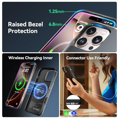 NEWDERY Battery Case for iPhone 16 Pro Max USB C Power Bank Black 8000mAh | Protective Portable Power Bank, CarPlay, Sync Data Supported, Rechargeable Charger Case 6.9", Black - size: iPhone 16 Pro Max-8000mAh