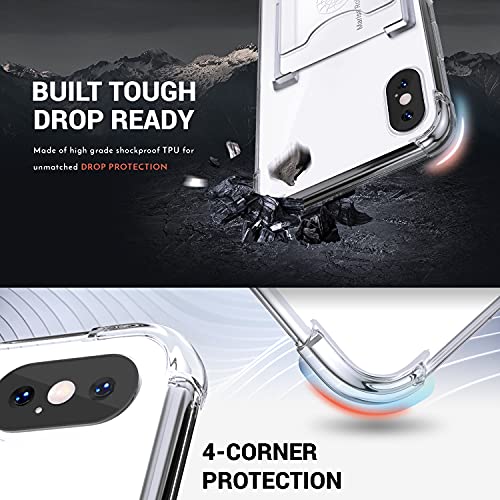 Shields Up for iPhone Xs Max Case with Card Holder, Wallet Case, Clear - color: Clear, size: iPhone Xs Max