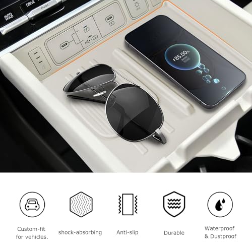 Wireless Charging Pad for 2024-2026 Hyundai Santa Fe Accessories - size: For Santa Fe 2024-2026 White
