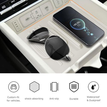 Wireless Charging Pad for 2024-2026 Hyundai Santa Fe Accessories - size: For Santa Fe 2024-2026 White
