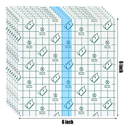 BBTO 50 Pcs Transparent Waterproof Adhesive Dressing Bandage, 6 x 6 Inch - size: 6x6 Inch (Pack of 50)