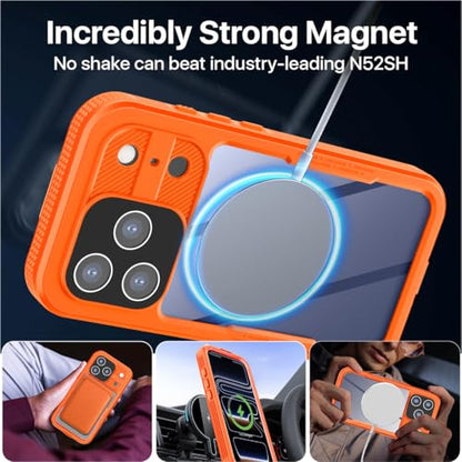 AICase Waterproof Case for iPhone 17 Pro with MagSafe Clear Water Proof Snowproof/Dustproof/Shockproof,IP68 Certified 360 Full Body Protection Fully Sealed Underwater for iPhone 17 Pro_96 - size: iphone 17 Pro