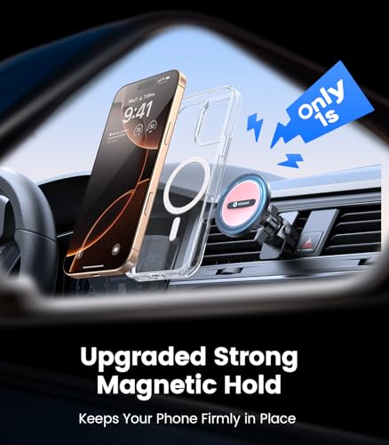 VICSEED for MagSafe Car Mount [Upgraded Strong Magnetic & Won't Break Vent] - color: Pink Black