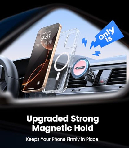 VICSEED for MagSafe Car Mount [Upgraded Strong Magnetic & Won't Break Vent] - color: Pink Black