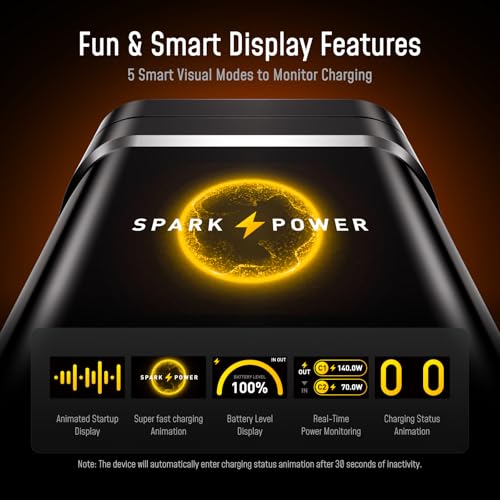AOHI 210W PD 3.1 Laptop Power Bank 10000mAh, Dual 140W USB-C Port Charger - color: 10000mAh 210W