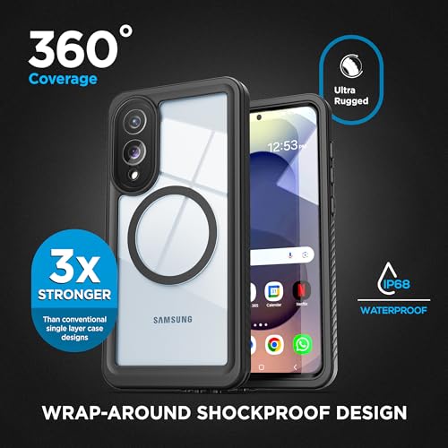 Encased Waterproof Belt Case for Samsung Galaxy S25 Edge with Holster Clip [Full-Body] 360 Protective Cover with Built-in Screen Protector (S25 Edge) - size: S25 Edge