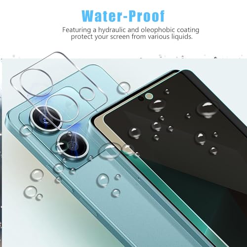 [2+2pack For Xiaomi Redmi Note 13 Pro+ Flexible Privacy Screen Protector(Not Tempered Glass) and Camera Lens Screen Protector,Anti-Spy Flexible TPU Film,Easy Installation