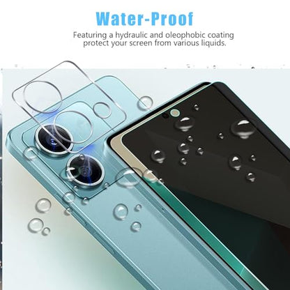 [2+2pack For Xiaomi Redmi Note 13 Pro+ Flexible Privacy Screen Protector(Not Tempered Glass) and Camera Lens Screen Protector,Anti-Spy Flexible TPU Film,Easy Installation