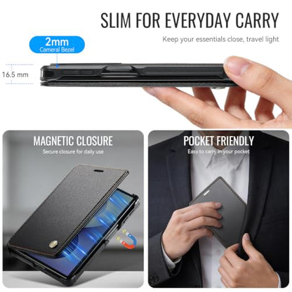 for Samsung Galaxy Z Fold 8 - Case Wallet Magnetic Slim, Black - color: Black, size: Samsung Galaxy Z Fold 8