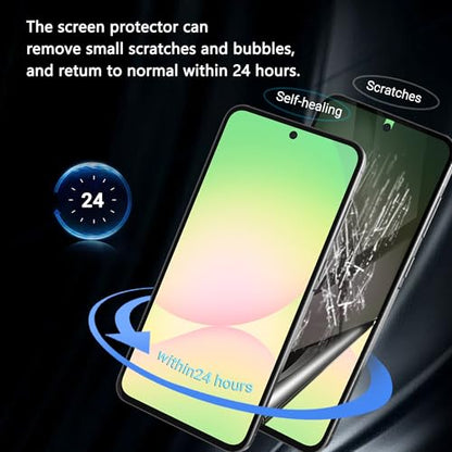 Privacy Screen Protector for Samsung Galaxy A56, 1+2 Pack TPU Anti-Spy Film with Installation Frame, 2 Camera Lens Protector, Fingerprint Compatible, Case Friendly
