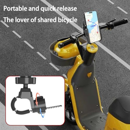 Temvue Stroller Phone Holder,Universal Bike Phone Mount, 360° Rotatable Handlebar Phone Holder with Strong Strap, One-Hand Operation, Motorcycle, Stroller, Treadmill, Fits 4.7–7 inch Phones.