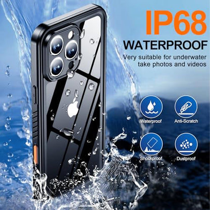 MOZOTER for iPhone 16 Pro Case Waterproof with Clear Sound | [IPX8 Underwater Case][Full Body Shockproof & Dropproof]Built-in Screen Protector for iPhone 16 Pro 6.3 inch-Black - size: For iPhone 16 Pro-6.3"