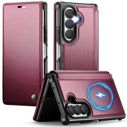 for Samsung Galaxy Z Fold 8 Ultra - Case Wallet Slim, Wine Red - color: Wine Red, size: Samsung Galaxy Z Fold 8 Ultra