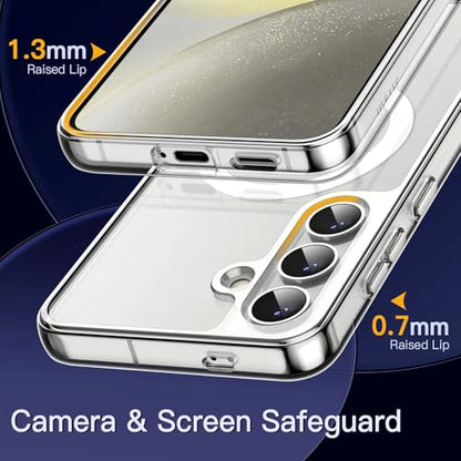 JETech Magnetic Case for Samsung Galaxy S24, Compatible with MagSafe, Clear | Shockproof Protective Phone Cover, Scratch Resistant Clear Back - color: Clear, size: Galaxy S24