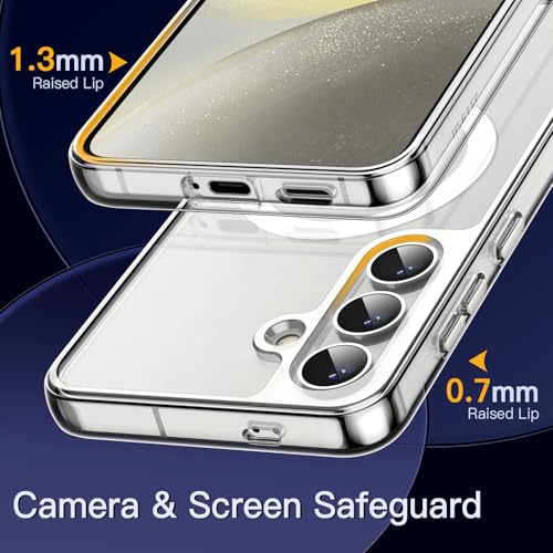 JETech Magnetic Case for Galaxy S24 Plus, Compatible with MagSafe, Clear | Shockproof Protective Phone Cover, Scratch Resistant Clear Back - color: Clear, size: Galaxy S24 Plus