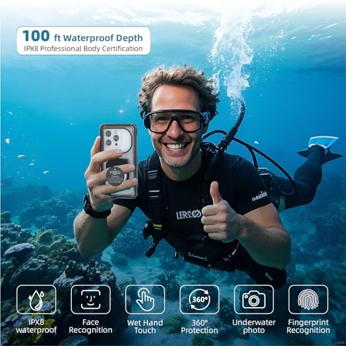 [Up to 7.0"] Waterproof Phone Case, IPX8 Waterproof Phone Pouch for iPhone 17 Pro Max/17 Pro/17/16/15/14/13, Samsung Galaxy S25/S24/S23 Ultra, Google/Moto - Teal