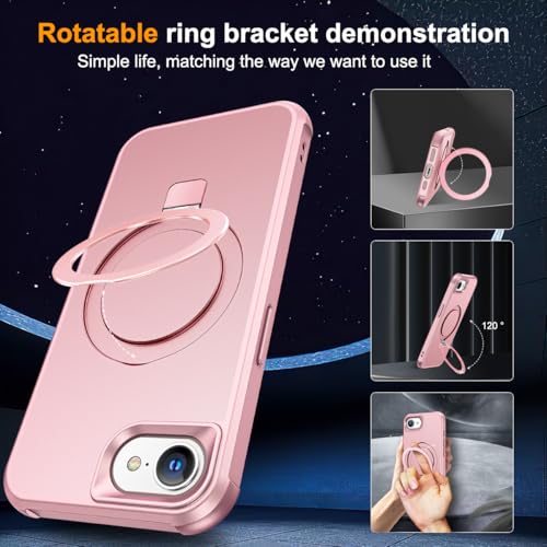 SKYLMW Compatible with iPhone 16e/17e Case with Stand,Rose Gold - color: Rose Gold, size: iPhone 16e & iPhone 17e