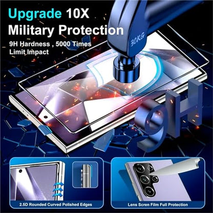 XDesign [2+2 Pack Galaxy S24 Ultra Screen Protector, 9H Tempered Glass Scratch Resistant, Ultrasonic Fingerprint Support, For Samsung Galaxy S24 Ultra 5G 6.8 Inch Glass Screen Protector - size: for Galaxy S24 Ultra 6.8"
