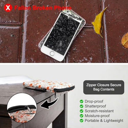 Lanyard Phone Holder Pouch, Phone Bag with Pocket for iPhone & Samsung - color: Cherry Bomb