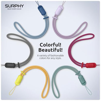 SURPHY 3 Pack Phone Wrist Strap, Phone Lanyard with Cellphone Tether Tab - color: Black & Green & Blue Jay