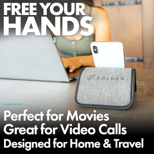 Flight Flap Airplane Phone Holder - Foldable Phone Stand for Plane Travel - color: Tweed, size: Large