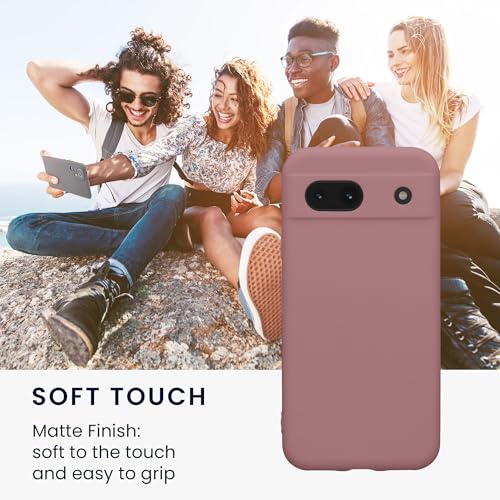 kwmobile Case Compatible with Google Pixel 8a Case - Protective Slim TPU Phone Cover - Soft Matte Finish - Antique Pink Matte - color: antique pink matte