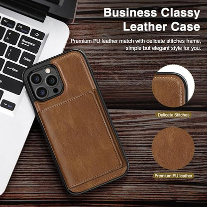 LOHASIC Compatible with Magsafe iPhone 15 Pro Max Wallet Case, Brown | Luxury Leather, RFID Blocking, Detachable Credit Card Holder Slot, Strong Magnetic, Kickstand, Flip Phone Case - color: Brown, size: for iPhone 15 Pro Max