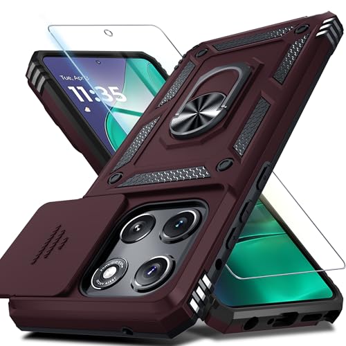 for Moto G Stylus 5G 2026/2025 Case Built in Slide Camera Cover - color: Wine Red, size: Moto G Stylus 5G 2026/2025