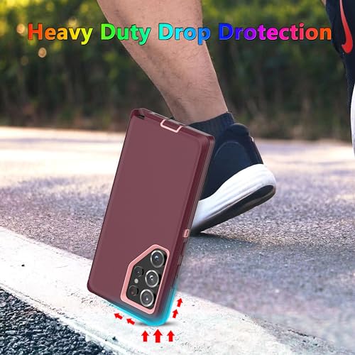 MXX Case Designed for S24 Ultra, 3-Layer Super Full Heavy Duty Body Bumper Cover/Shock Protection/Dust Proof Case 5g 2024 (Plum/Pink) - color: Plum/Pink, size: Galaxy S24 Ultra