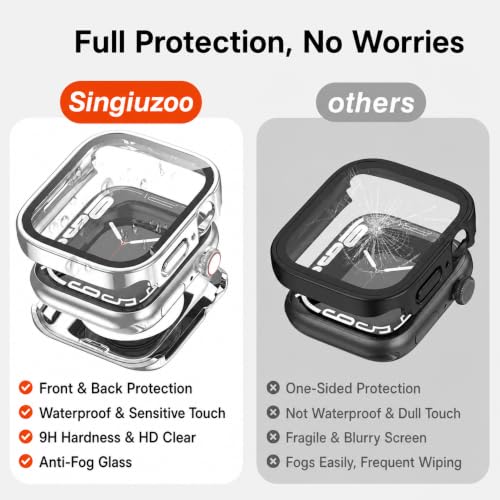 2-Pack Waterproof Case for 40mm Apple Watch SE 3/2/1 Series 6/5/4 - color: Silver/Clear, size: 40mm(SE3/SE2/SE/6/5/4)