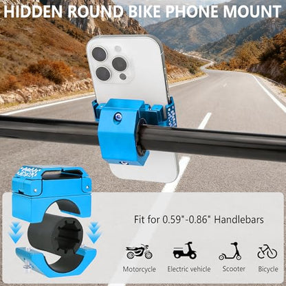 Bike Handlebar Mounts for 4.5-7.7 Phones (Blue) - color: Blue