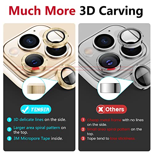 Tensea Camera Lens Protector Ring for iPhone 13 Pro - iPhone 13 Pro Max - color: Gold