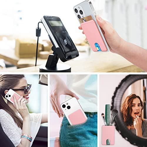 SHANSHUI 3 Pack Premium Silicone Ultra Slim Phone Wallet Stick on Phone Pocket Fit Almost All Smartphones - Black, Grey, Pink - color: Black, Pink, Grey x 3 PCS