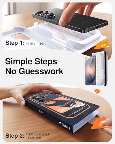 SMARTDEVIL 3 Pack HD Clear Screen Protector for Samsung Galaxy S26+ Plus | Ultrasonic Fingerprint Sensor Compatible, Anti-Shatter 9H Tempered Glass, SmartPull Box Bubble-Free Easy Install - size: S26 + 6.7 inches