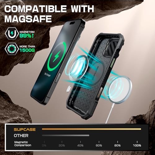 SUPCASE for iPhone 16 Pro Max Case (6.9 inch)with Camera Cover Stand Guldan | Compatible with MagSafe, Camera Control Button, Military-Grade Drop Protection, Heavy Duty Rugged Magnetic Case, UB Mag XT - color: Guldan