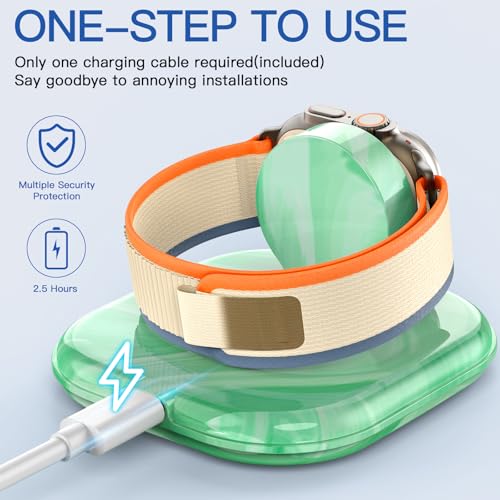 for Apple Watch Charger Stand, Magnetic Fast Charging Dock Portable Design - color: Marble Green