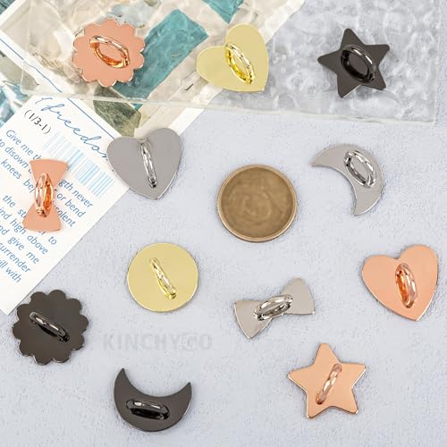 24 Pack Metal Phone Charm Hooks Adhesive Finger Ring Holder Pad