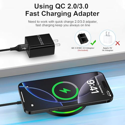 15W Wireless Charger Fast Charging Pad for Motorola Moto G Power 2025/razr+ - color: Black