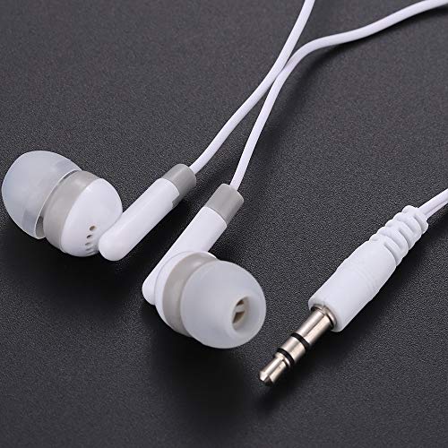 CN-Outlet Bulk Earbuds Headphones 50 Pack, Wholesale Disposable Earphones for Schools Classroom Students Kids Children (White) - color: White
