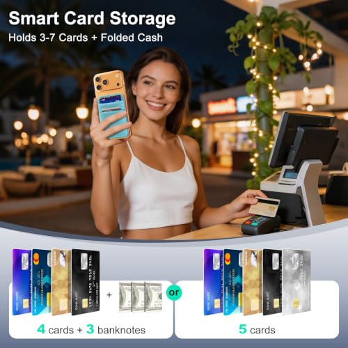 SHANSHUI Wallet for Magsafe, Stretchy Magnetic Phone Wallet Card Holder for Back of Phone Pocket Comaptible for iPhone & Most Smartphone (Green - color: Green