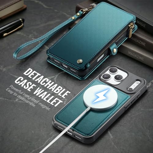 for iPhone 17 Pro Max - Phone Case Wallet Magnetic, Turquoise - color: Turquoise, size: iPhone 17 Pro Max