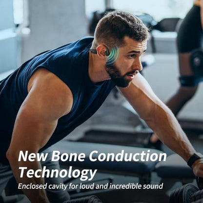 CXK Bone Conduction Headphones, Open Ear Headphones Bluetooth 6.0 with Mic
