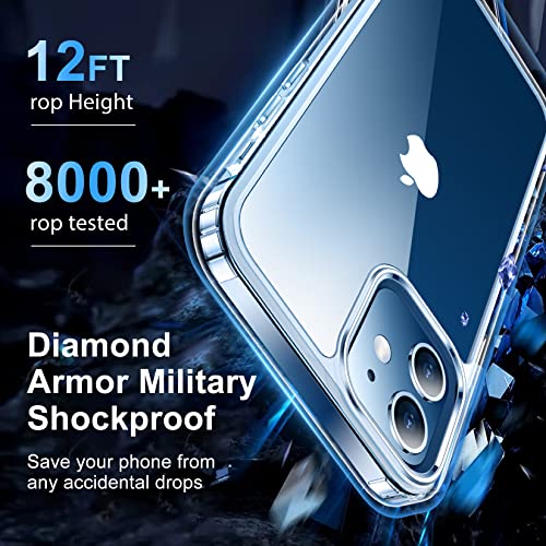 for iPhone 12 Case & iPhone 12 Pro Case, [Not Yellowing] [Ultra Slim] Lightweight Thin Shockproof Phone Case,Clear