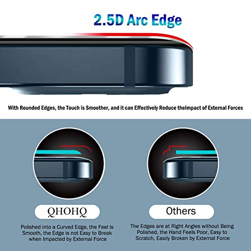 QHOHQ 3 Pack Screen Protector for iPhone 12 Pro Max 6.7" with 2 Pack Tempered Glass Camera Lens Protector, Ultra HD, 9H Hardness, Scratch Resistant, Easy Install - Case Friendly - size: iPhone 12 Pro Max 6.7 Inch
