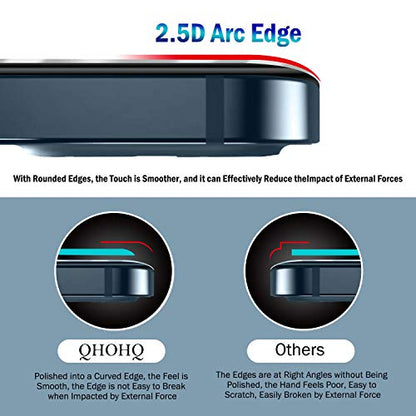 QHOHQ 3 Pack Screen Protector for iPhone 12 Pro Max 6.7" with 2 Pack Tempered Glass Camera Lens Protector, Ultra HD, 9H Hardness, Scratch Resistant, Easy Install - Case Friendly - size: iPhone 12 Pro Max 6.7 Inch